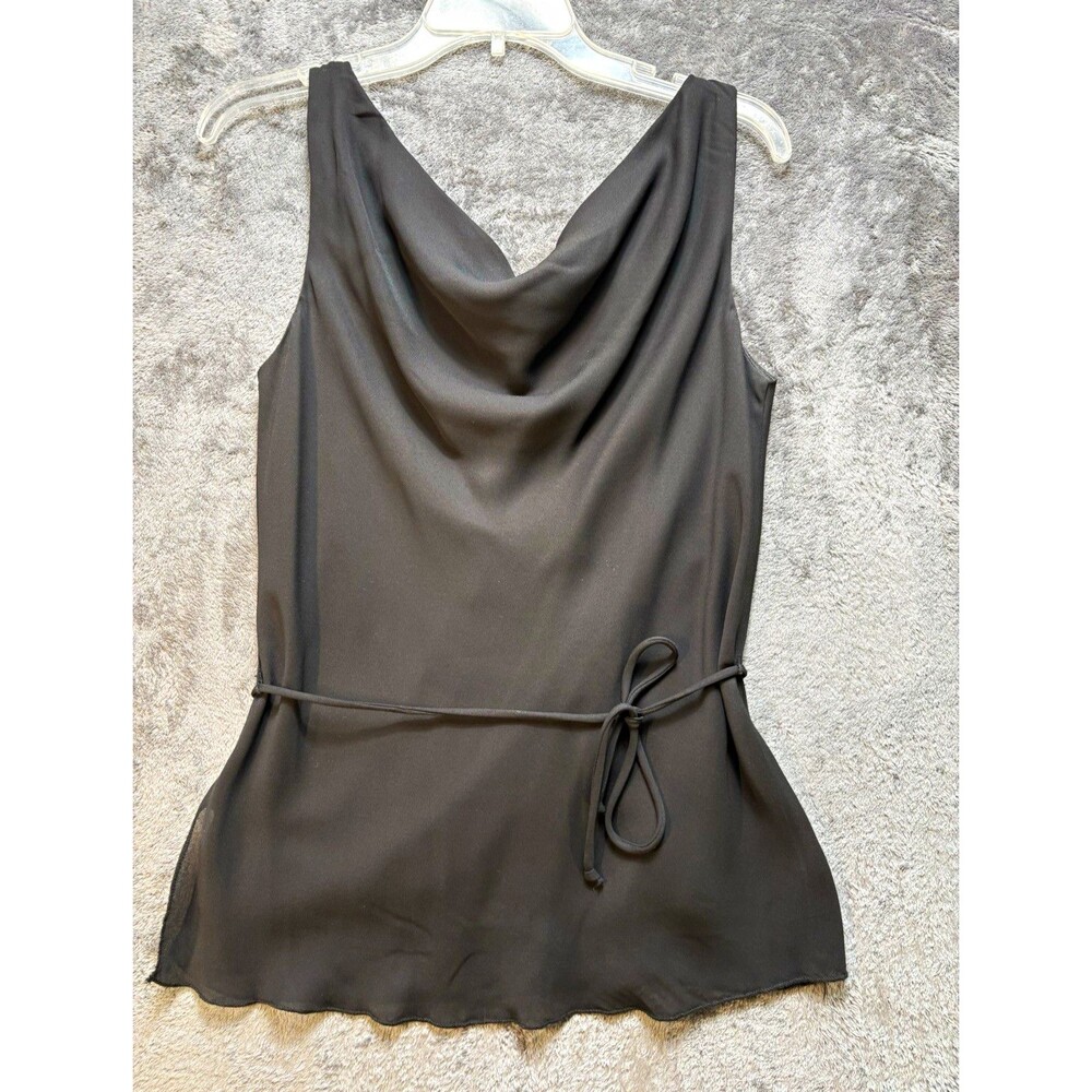 Vintage 90s Jonathan Martin Studio Black Cowl Neck Tank Top Size 8 #madeintheusa